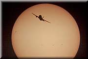 Airbus passant devant le soleil durant une séance de photo astro.
